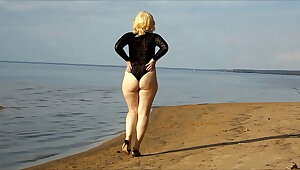 Nylon body on the beach