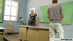 Pervert student fucks mature teacher